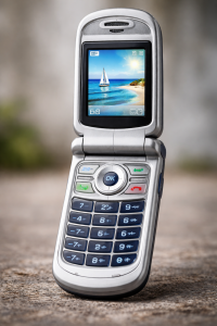Een voorbeeld van een Dumb Phone.
Foto is afkomstig uit de tekst: Digital Detox – Een nieuwe trend
(gemaakt met behulp van generatieve AI)
