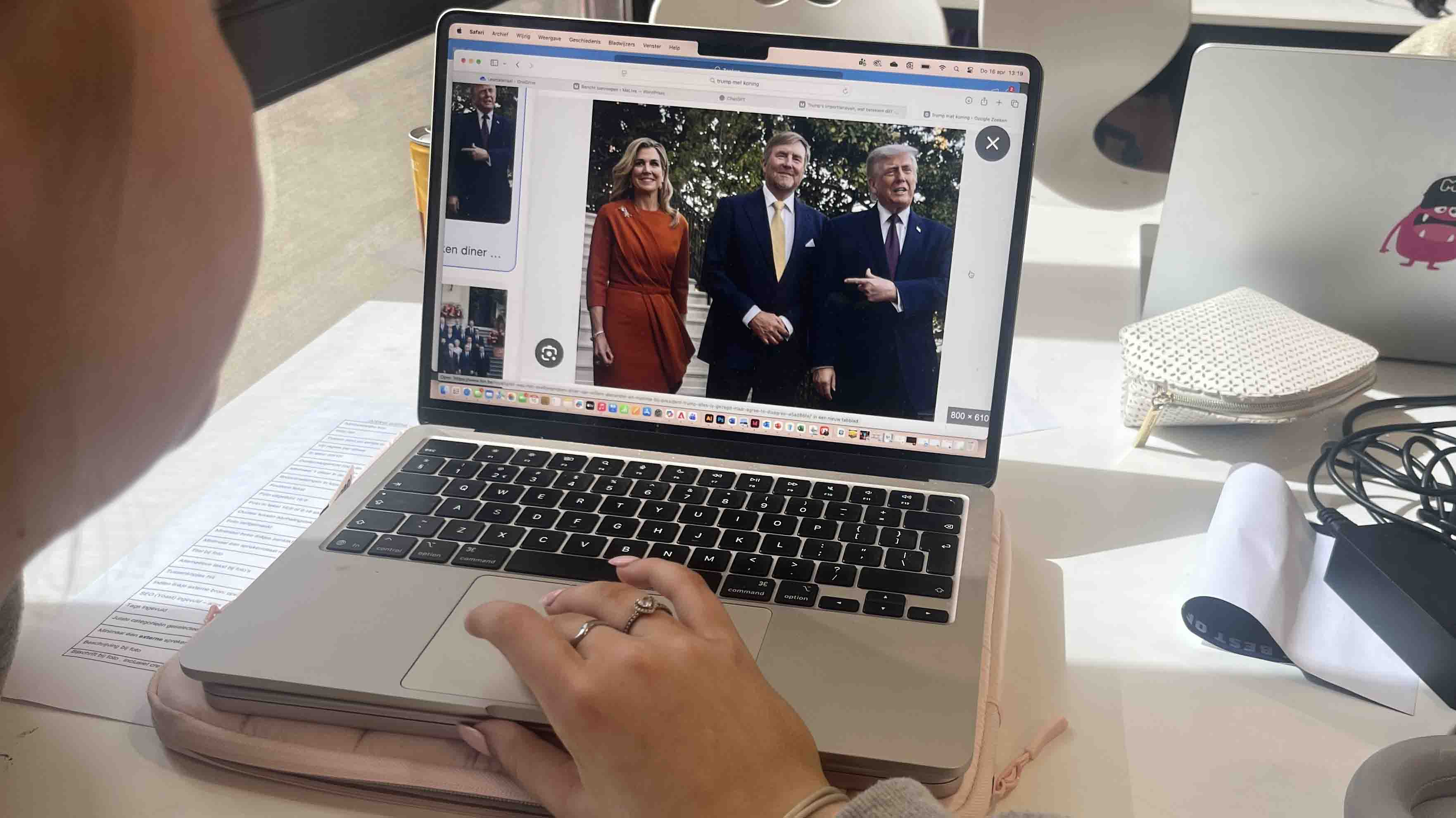 Koningspaar op bezoek bij trump